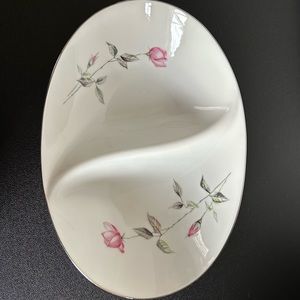 Vintage Style House Fine China “Dawn Rose” Divided Dish